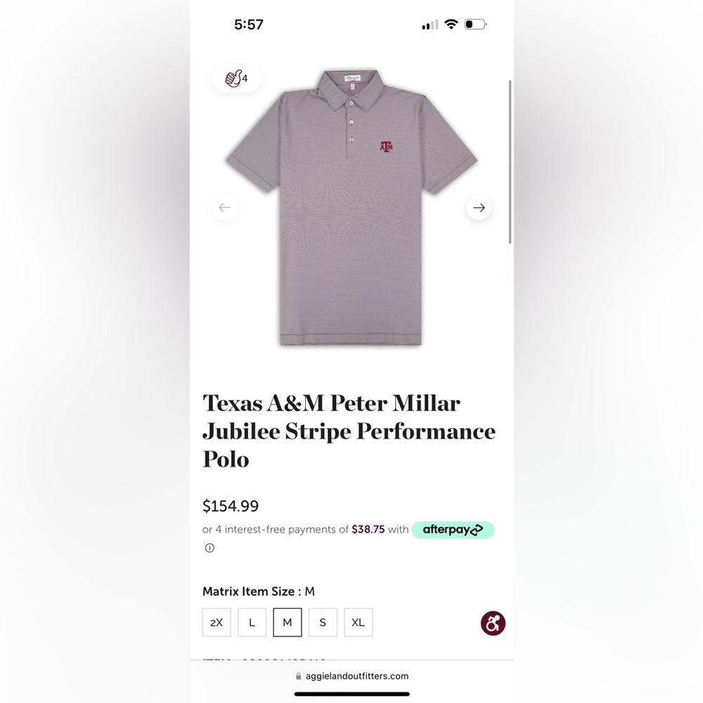 Men’s Peter Millar Texas A&M polo